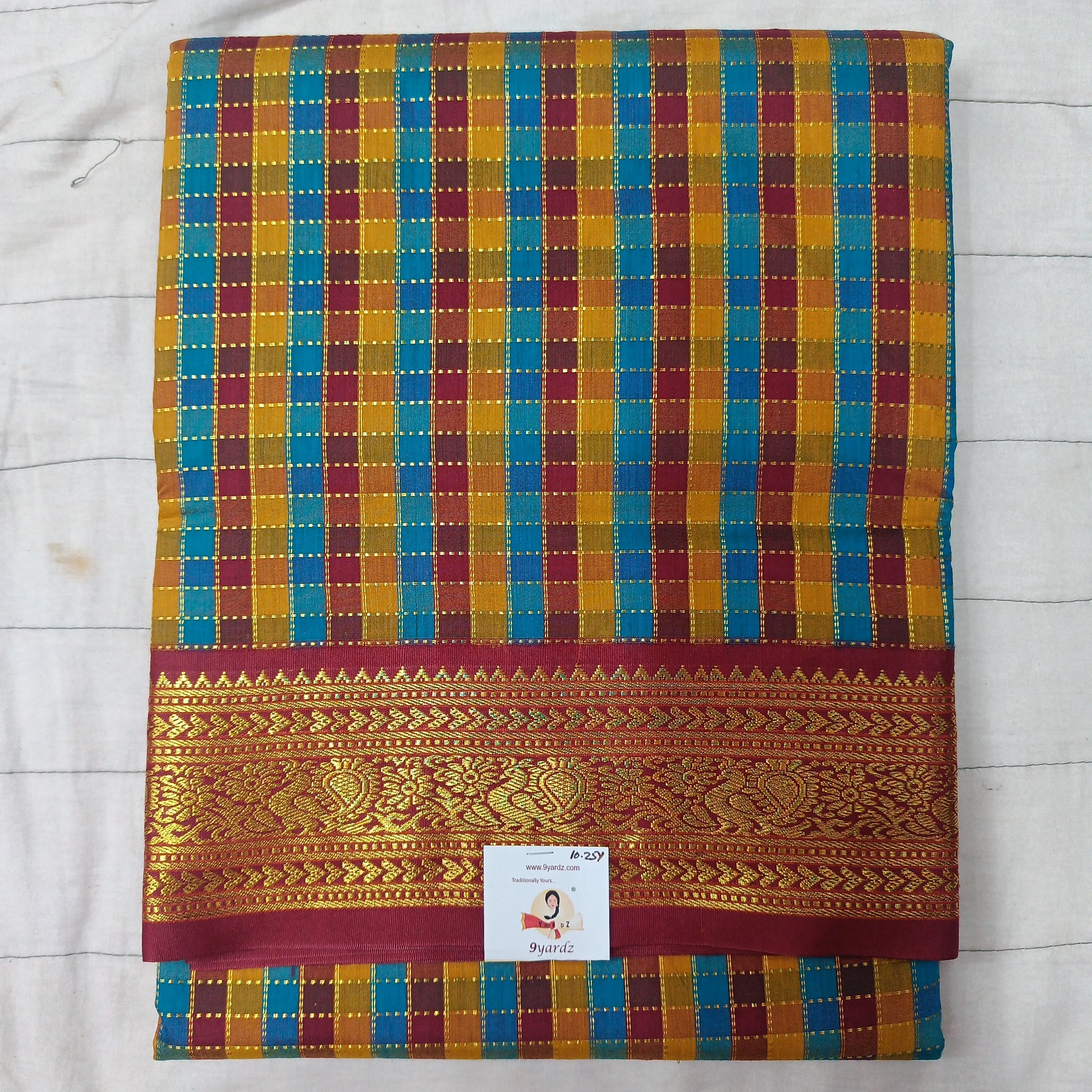 Akshaya cotton 10.25 yards madisar checked