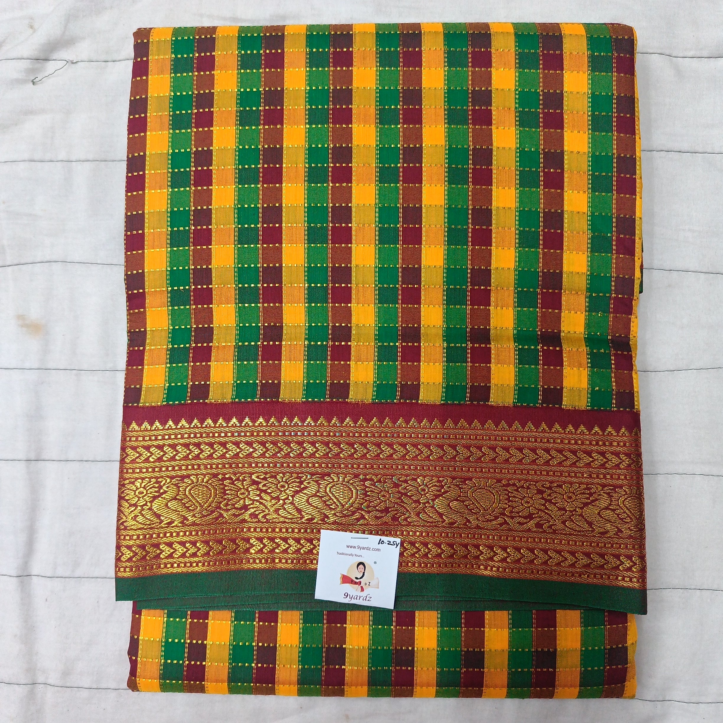 Akshaya cotton 10.25 yards madisar checked