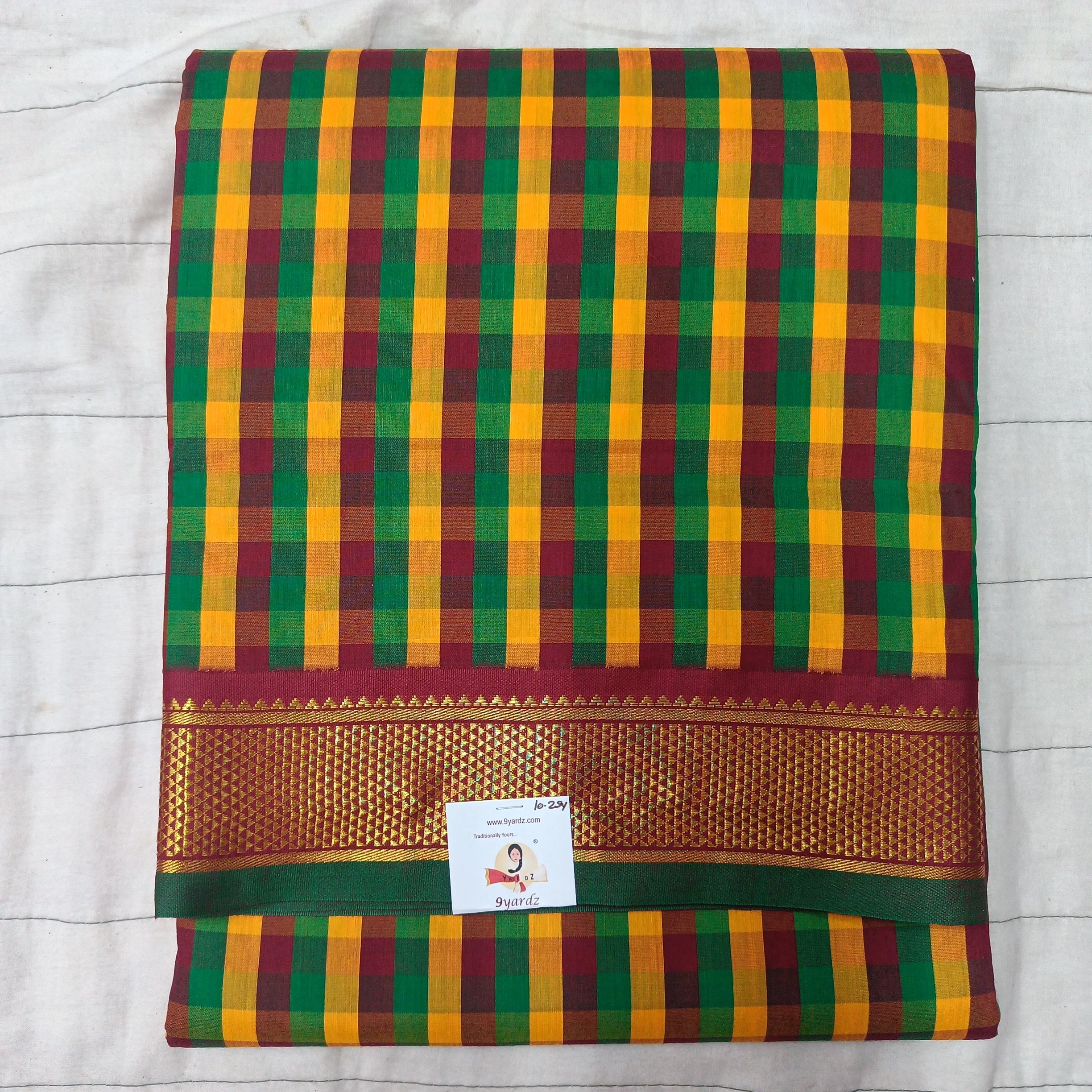 Akshaya cotton 10.25 yards madisar checked
