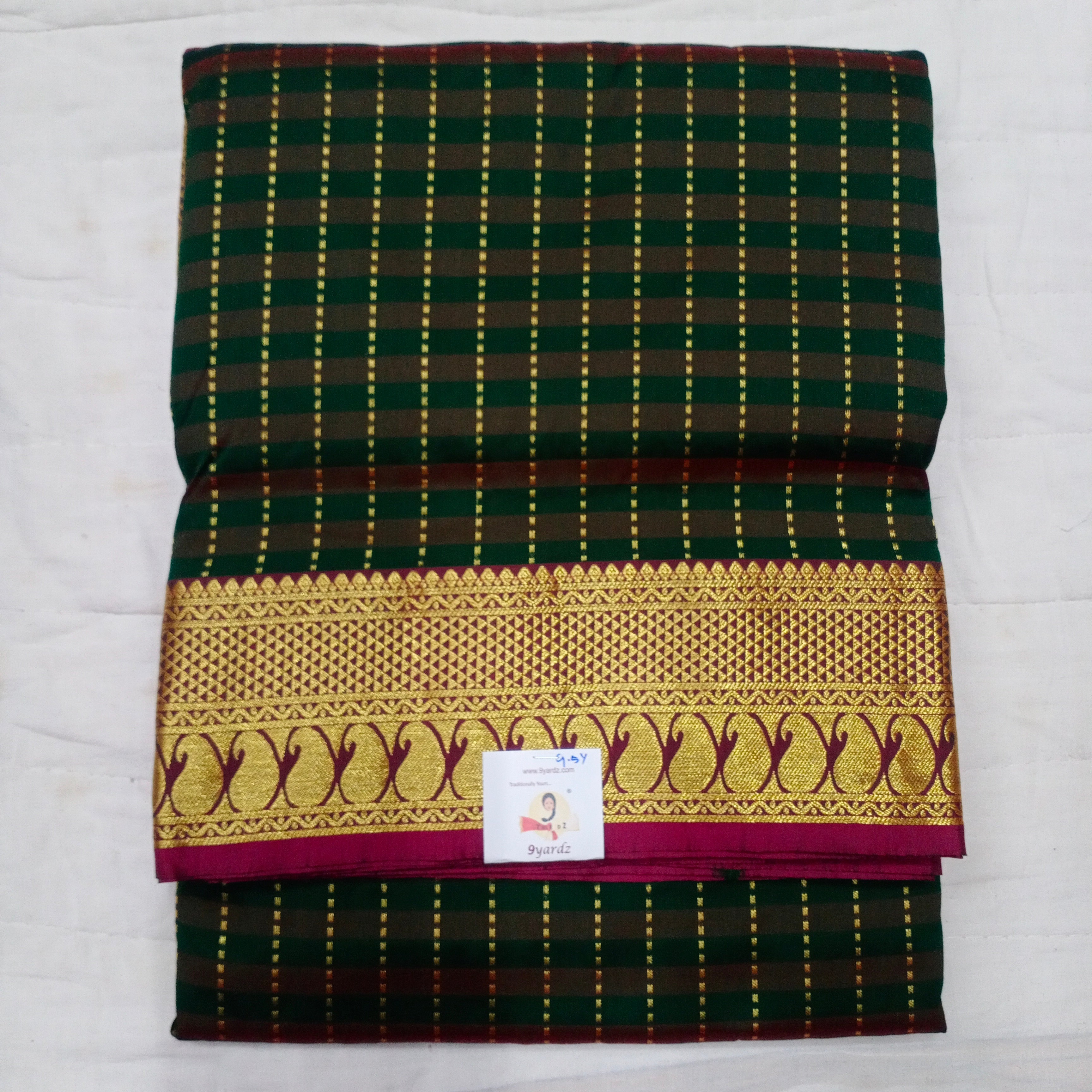 Poly silk 9.5yards checked madisar