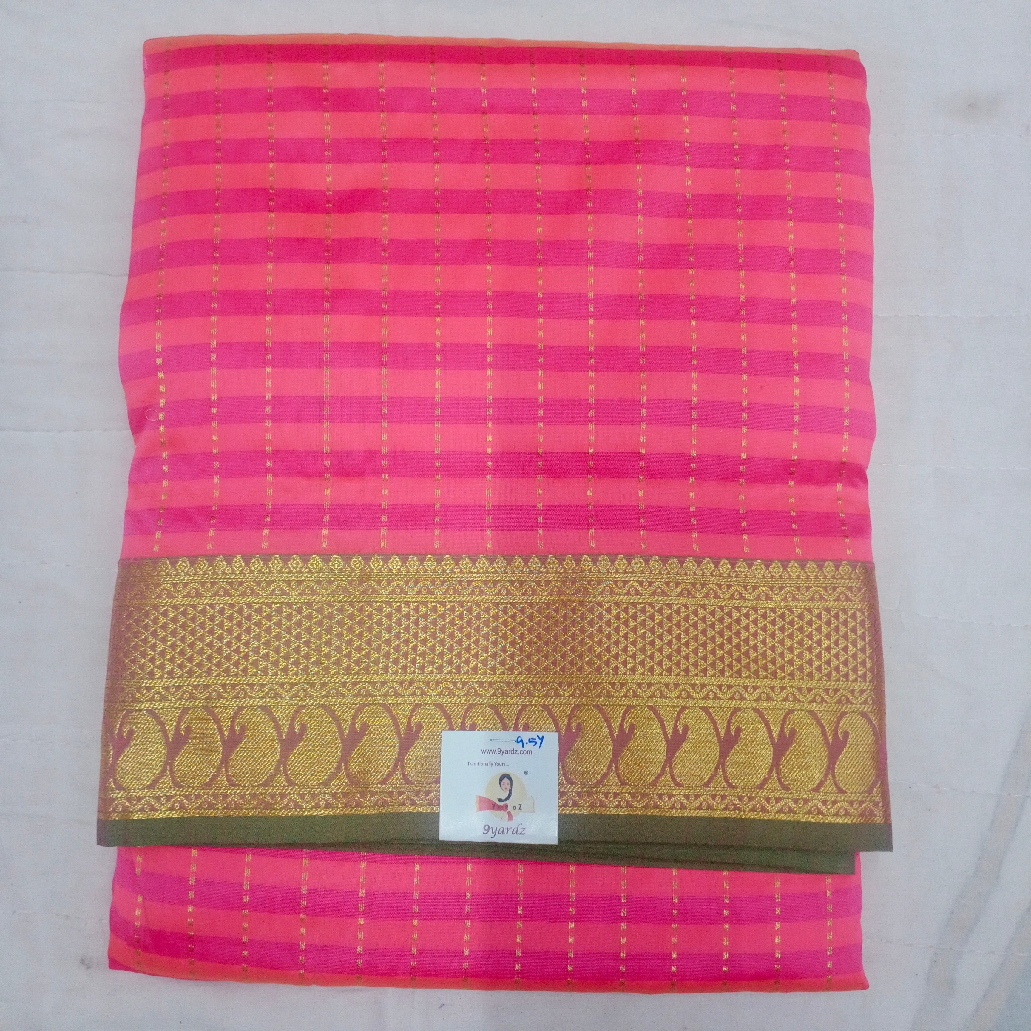 Poly silk 9.5yards checked madisar