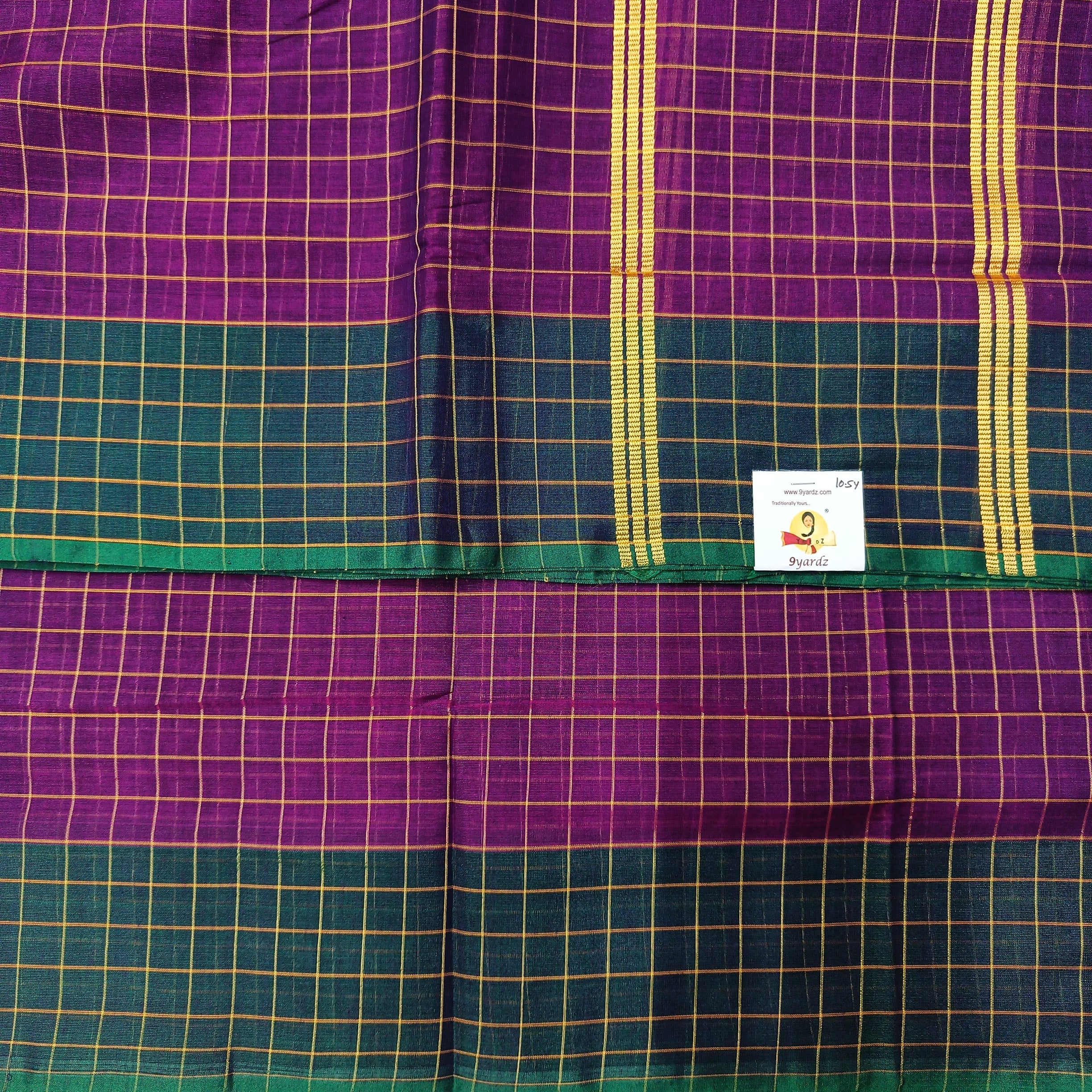 Devendra Small Zari checked  10.5 yards