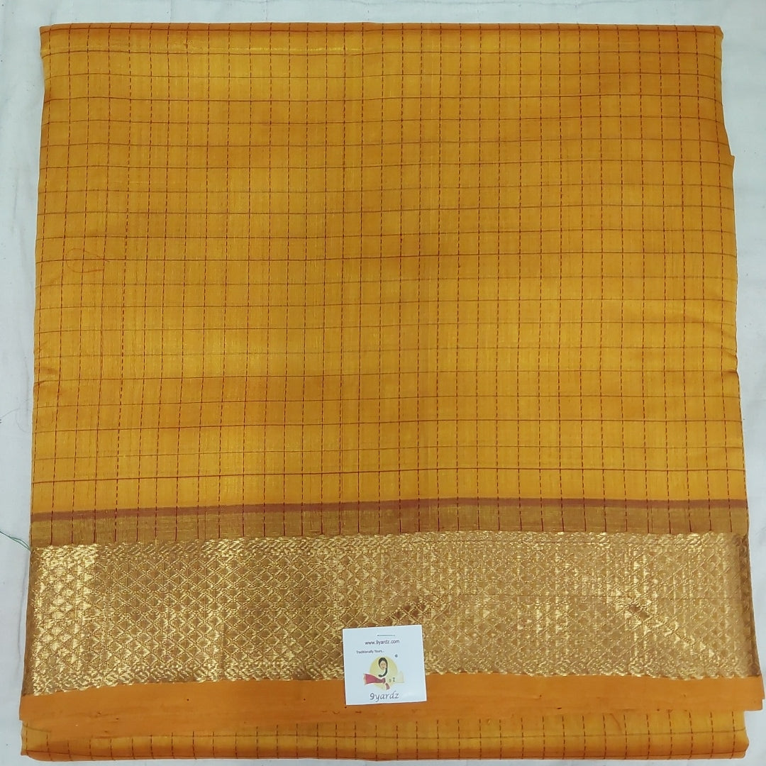 Pure silk cotton -10yards Checked madisar