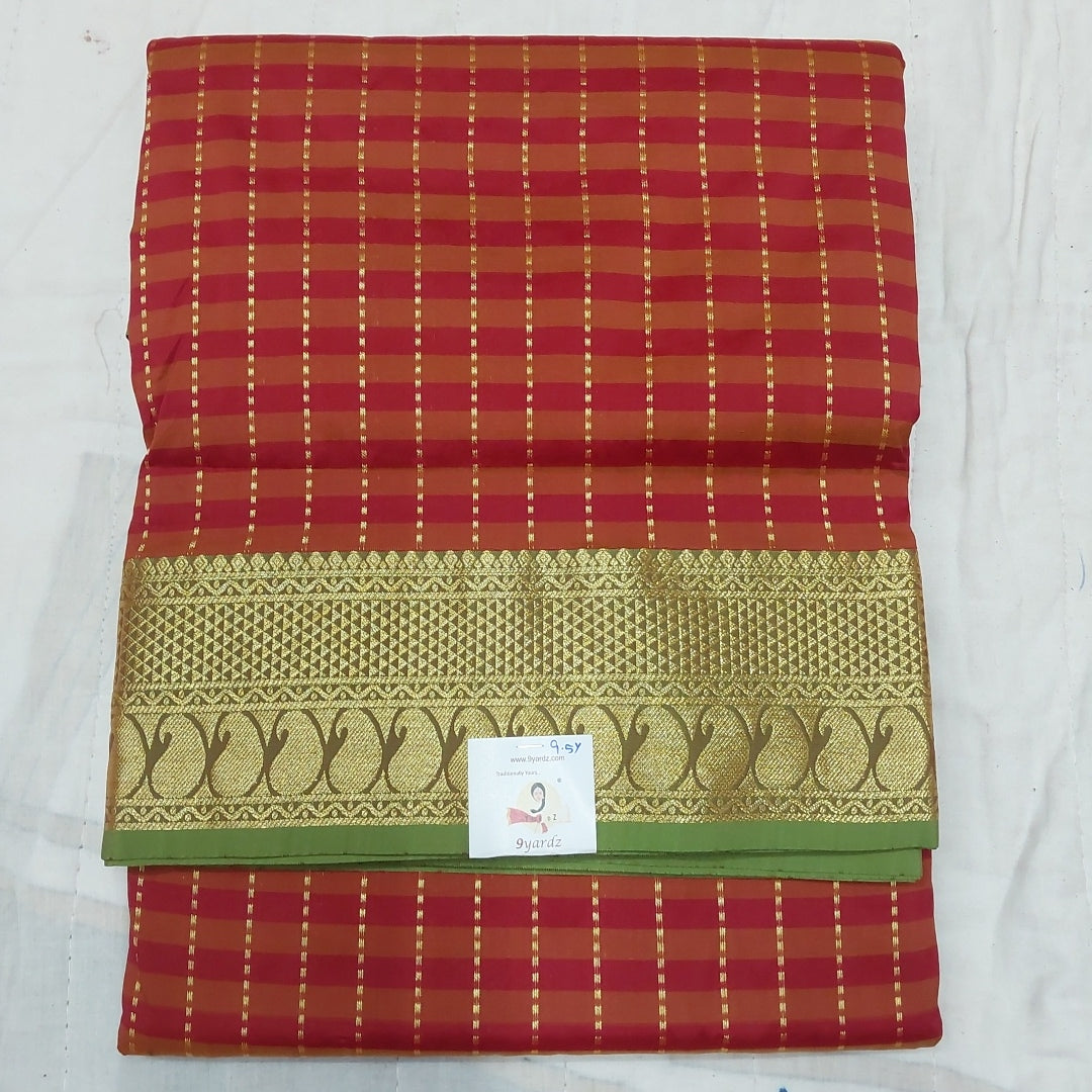 Poly silk 9.5yards checked madisar