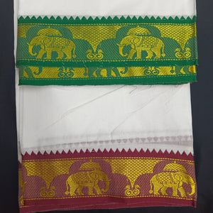 Cotton Dhothi jacquard border 9*5