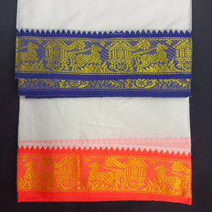 Cotton Dhothi jacquard border 9*5