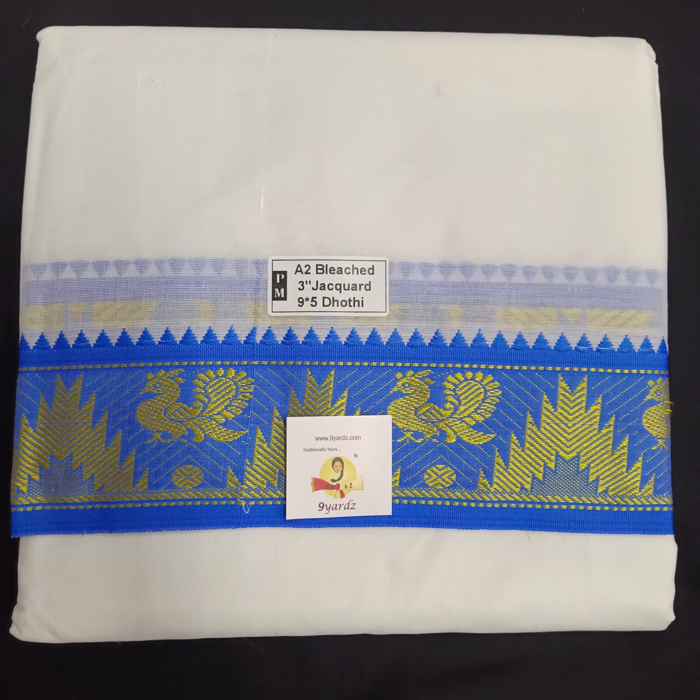 Cotton Dhothi jacquard border 9*5