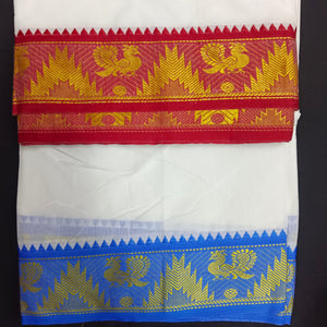 Cotton Dhothi jacquard border 9*5