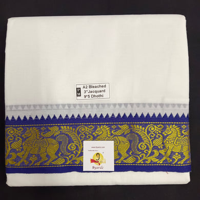 Cotton Dhothi jacquard border 9*5