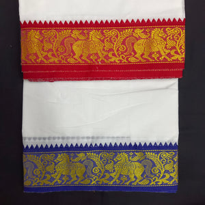 Cotton Dhothi jacquard border 9*5