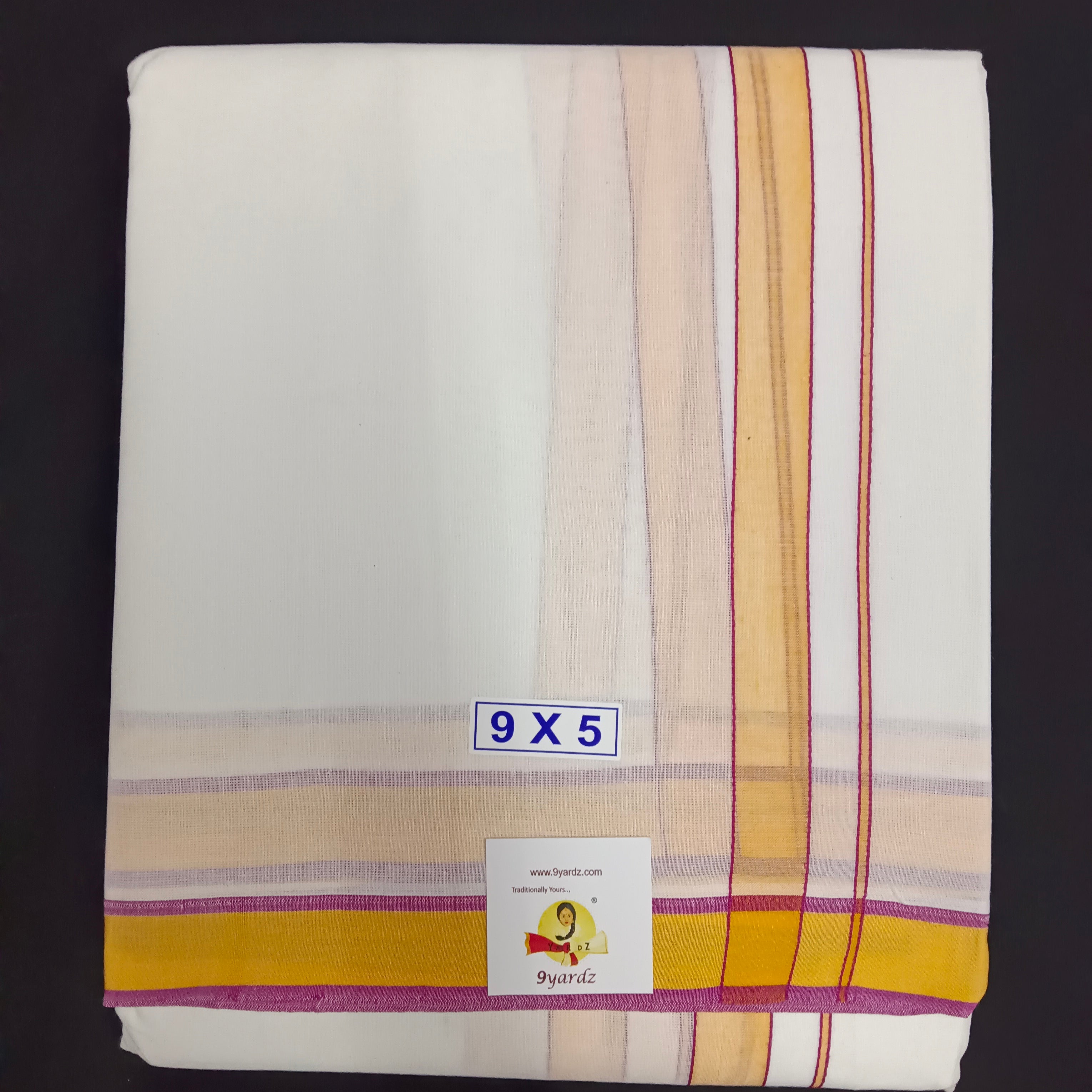 Cotton Dhothi Bleached 9*5