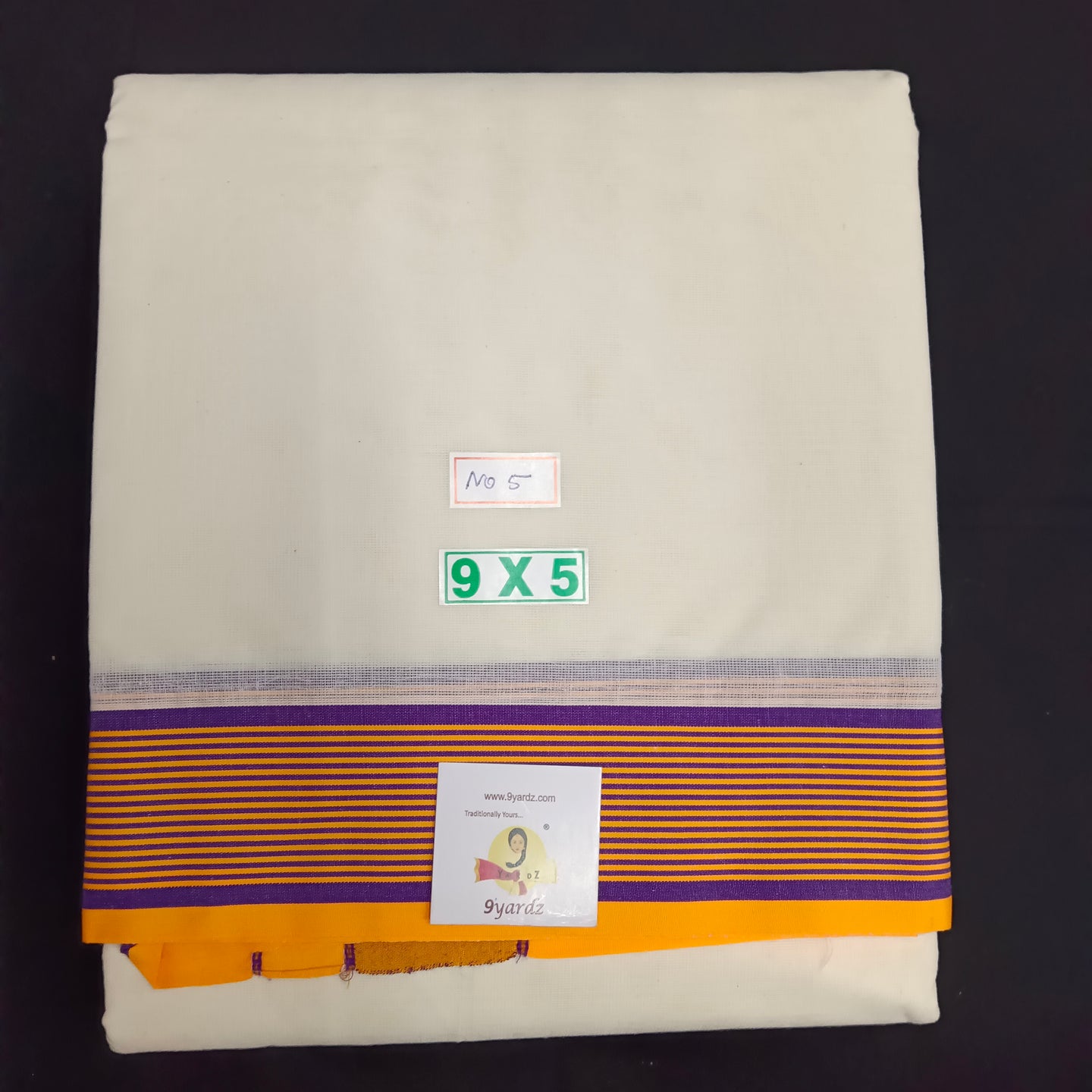 Cotton Dhothi Grey Seer 9*5