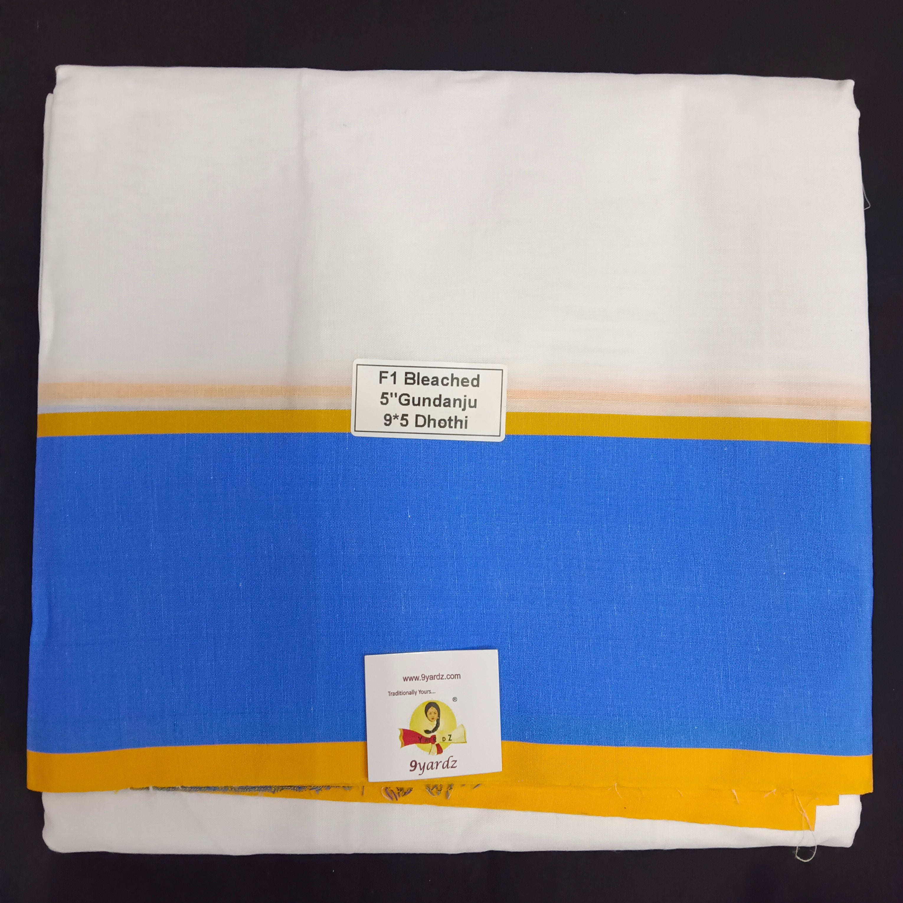 Cotton Dhothi Bleached 9*5