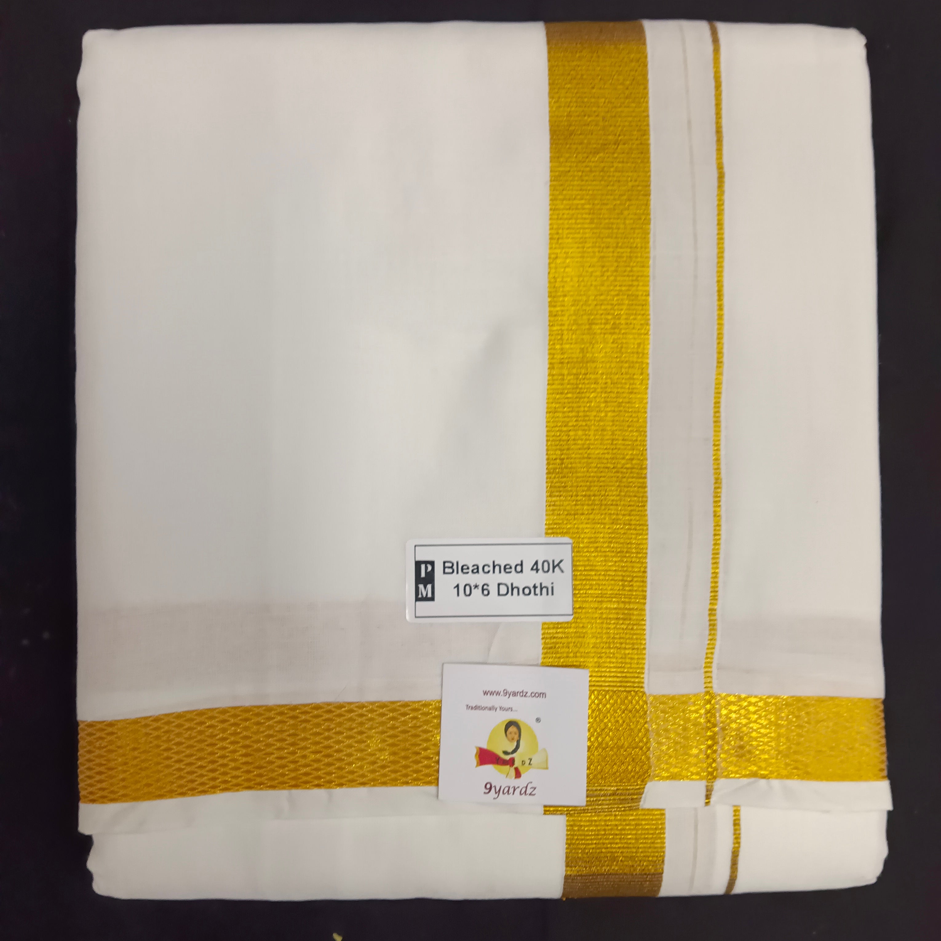 Cotton Dhothi Bleached 10*6