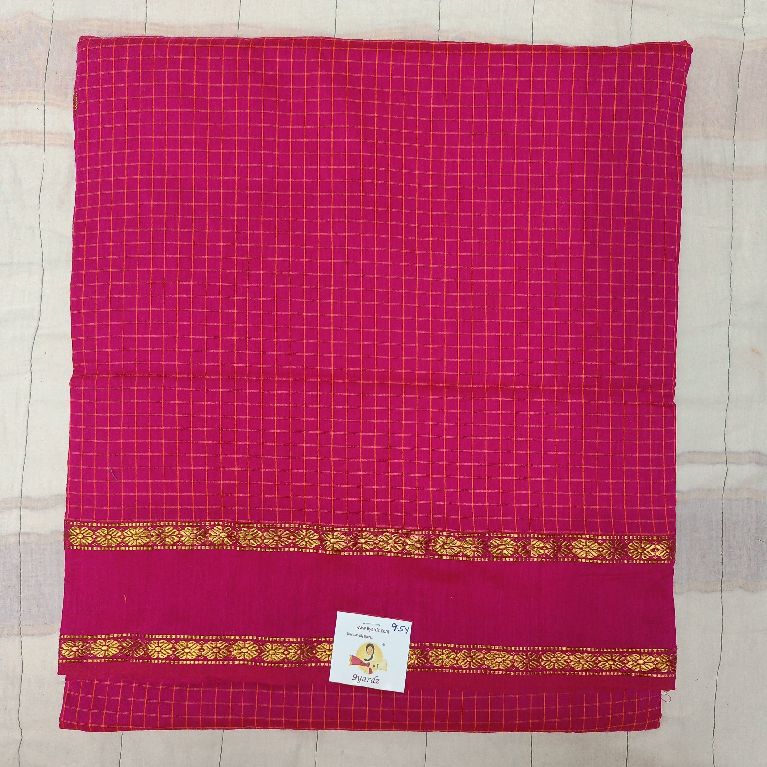 Kalyani Cotton checked  9.5 yards