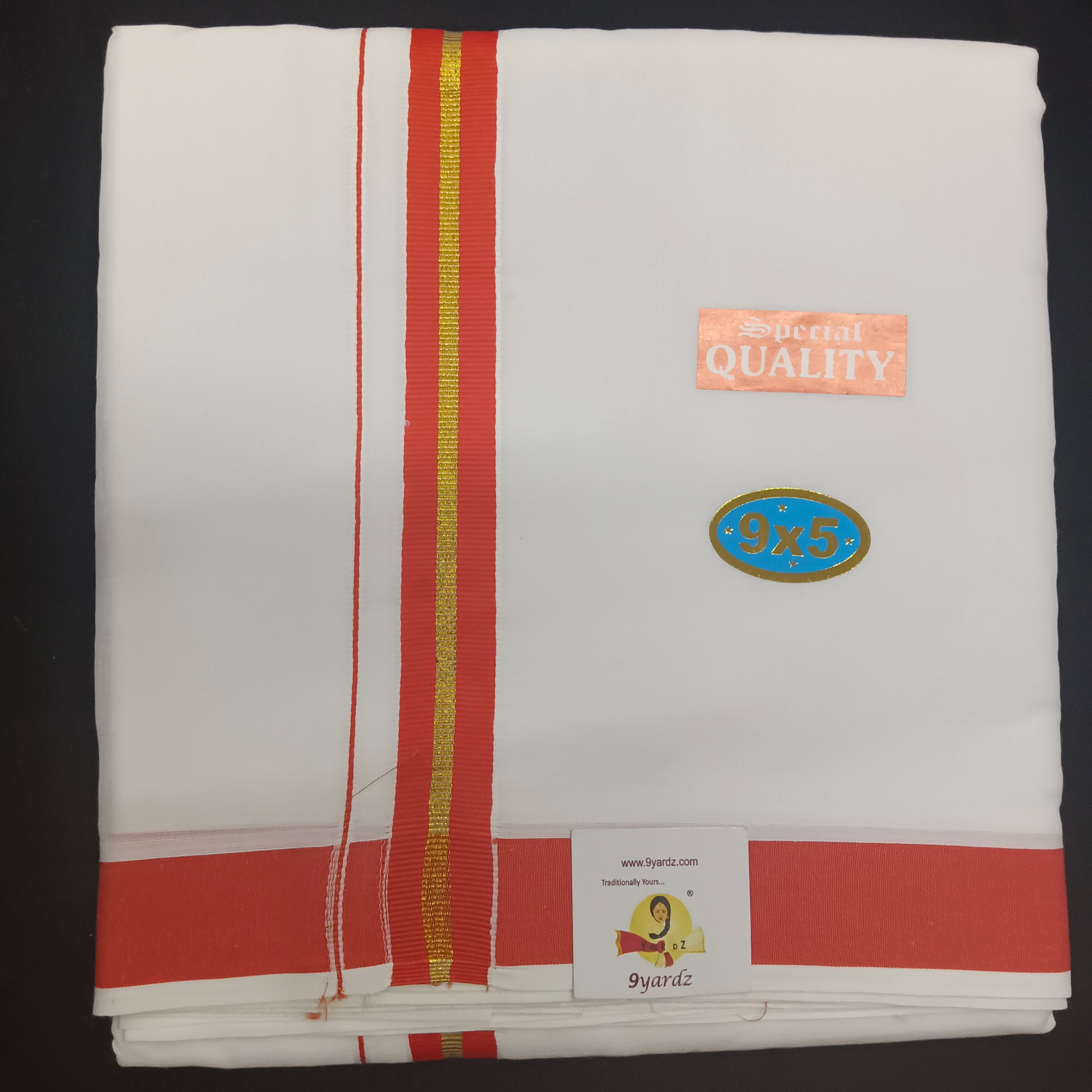 Cotton Dhothi Bleached 9*5