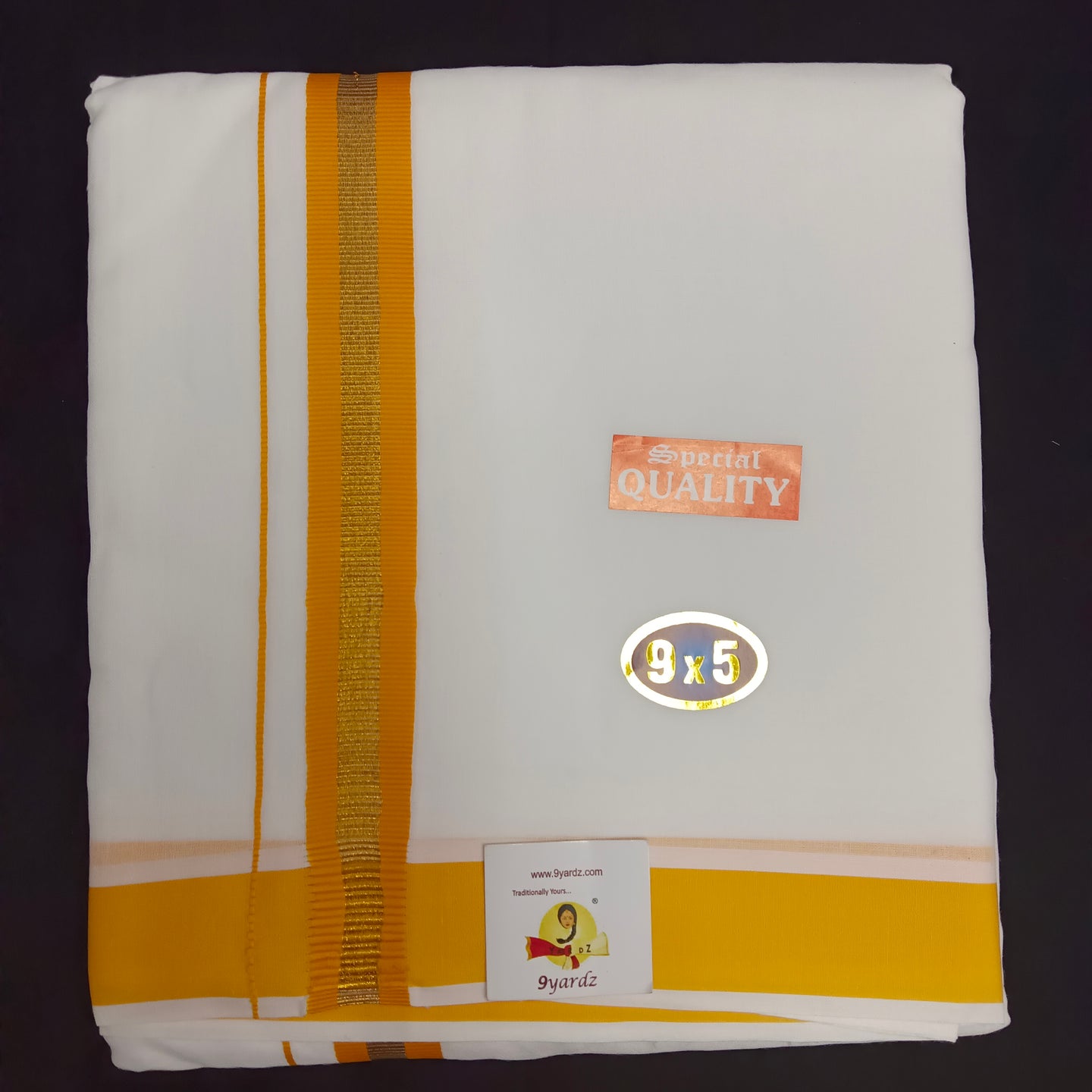 Cotton Dhothi Bleached 9*5