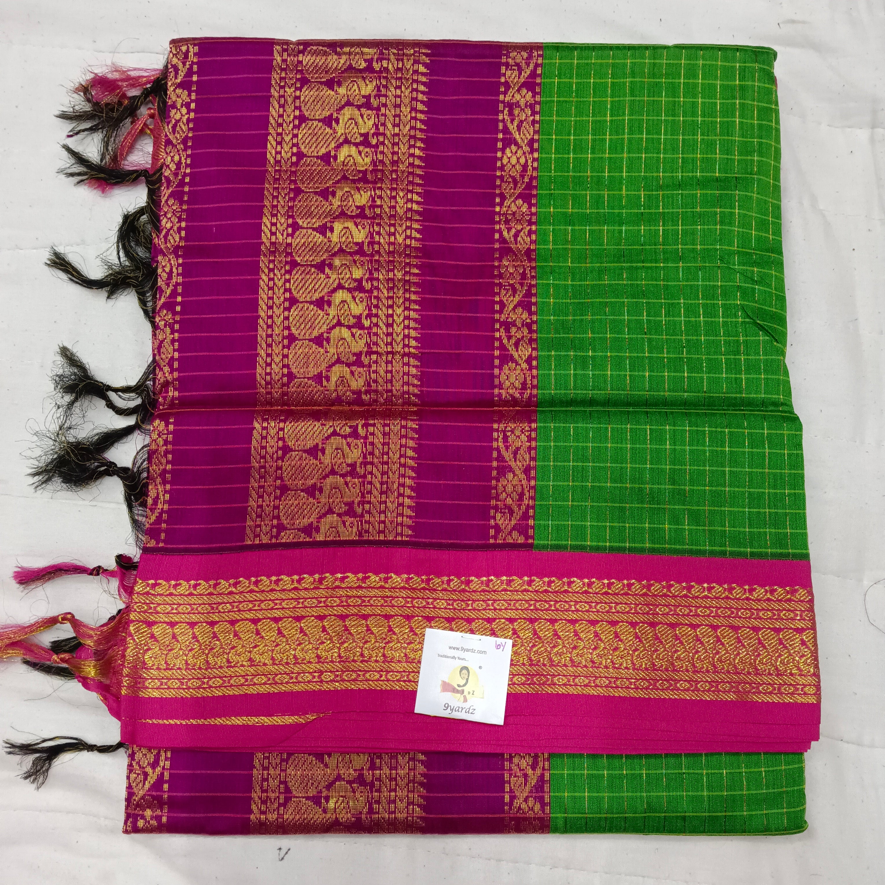 Kalyani cotton Zari Checked 6yardz