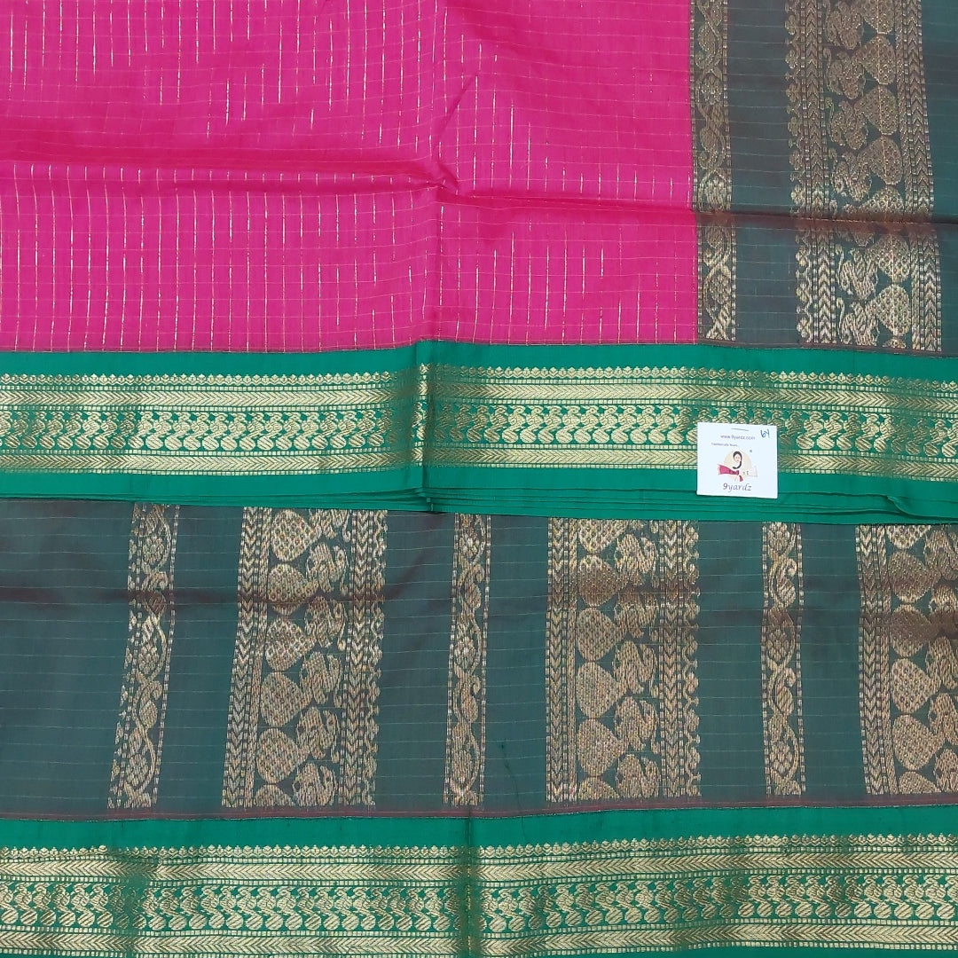 Kalyani cotton Zari Checked 6yardz