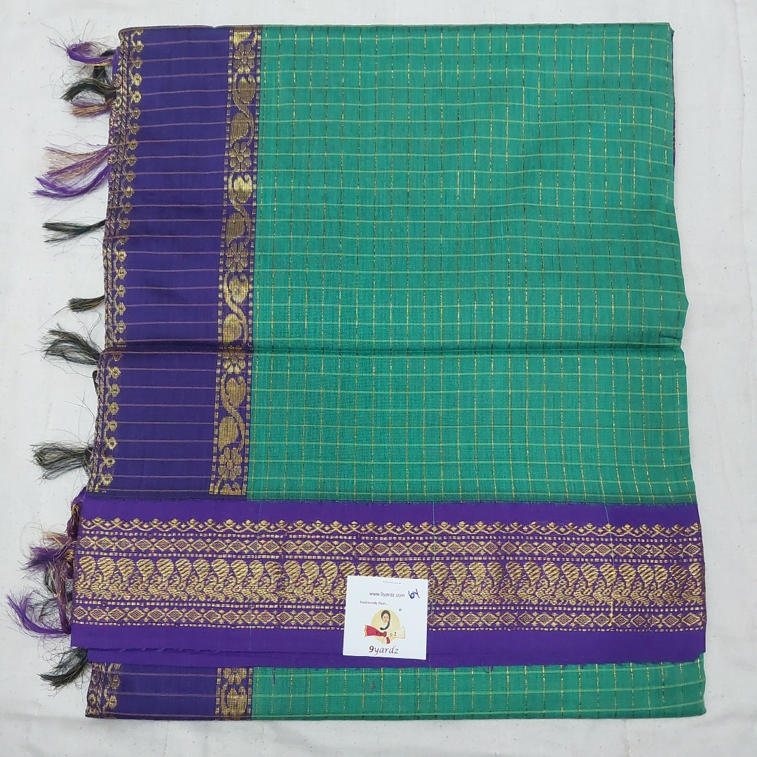 Kalyani cotton Zari Checked 6yardz