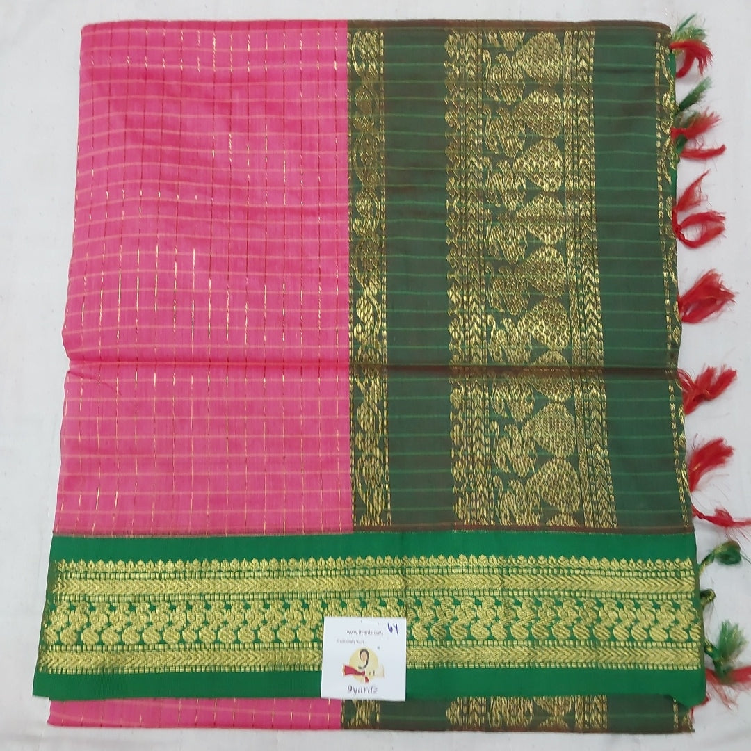 Kalyani cotton Zari Checked 6yardz