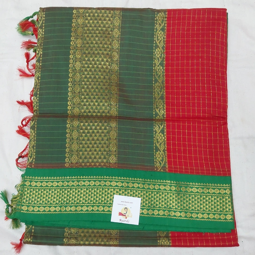 Kalyani cotton Zari Checked 6yardz