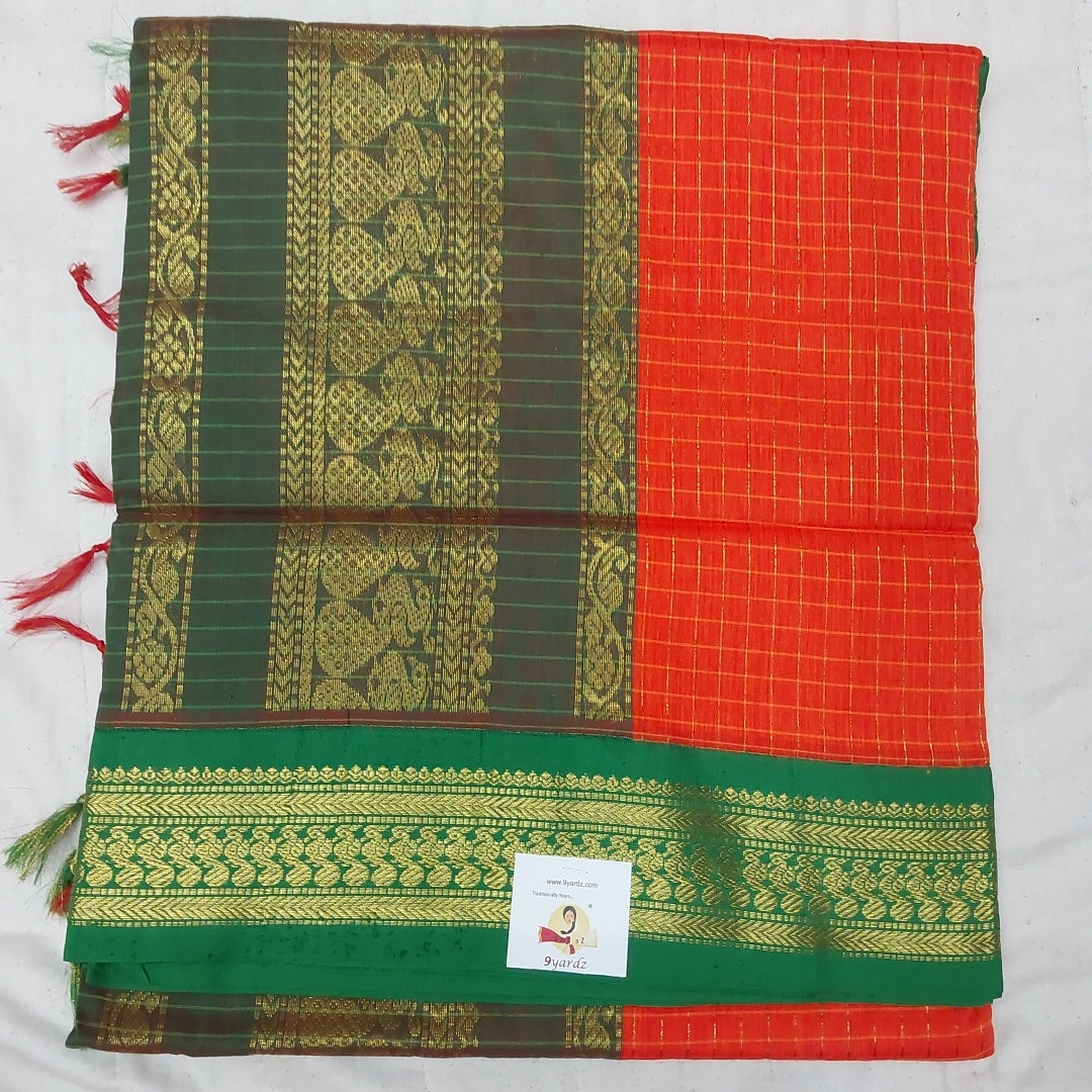 Kalyani cotton Zari Checked 6yardz