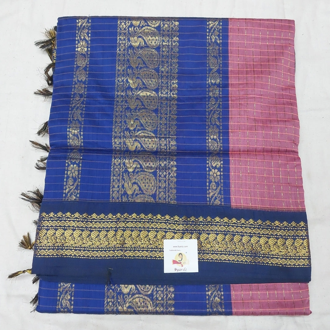 Kalyani cotton Zari Checked 6yardz