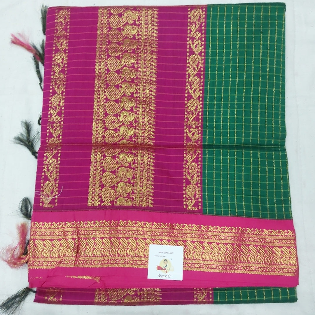 Kalyani cotton Zari Checked 6yardz