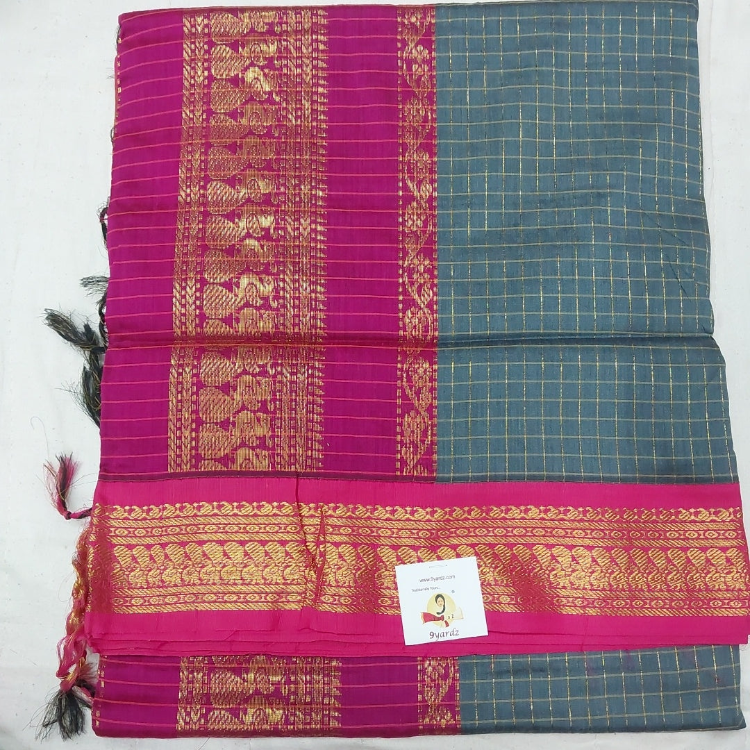 Kalyani cotton Zari Checked 6yardz