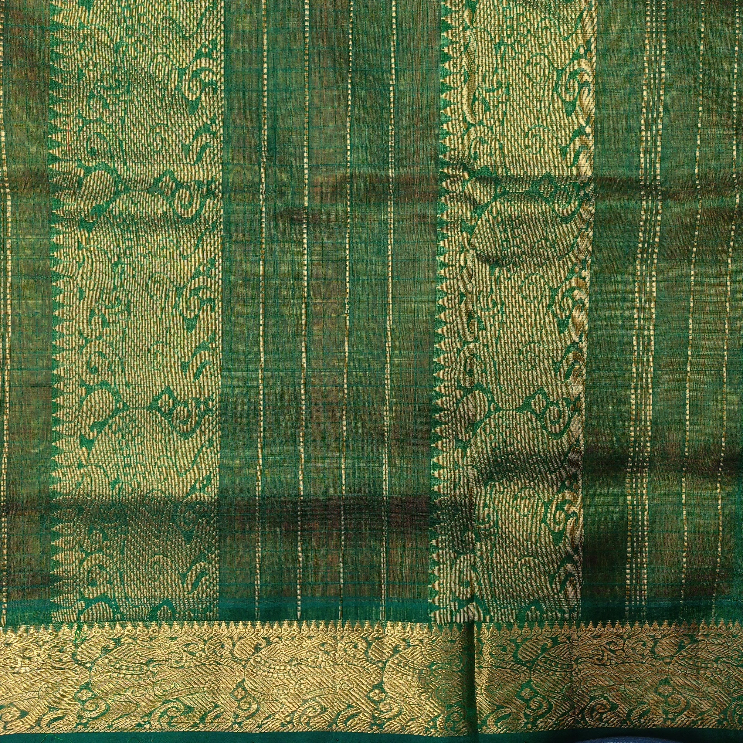Pure silk cotton- small kattam 10yards (madisar)