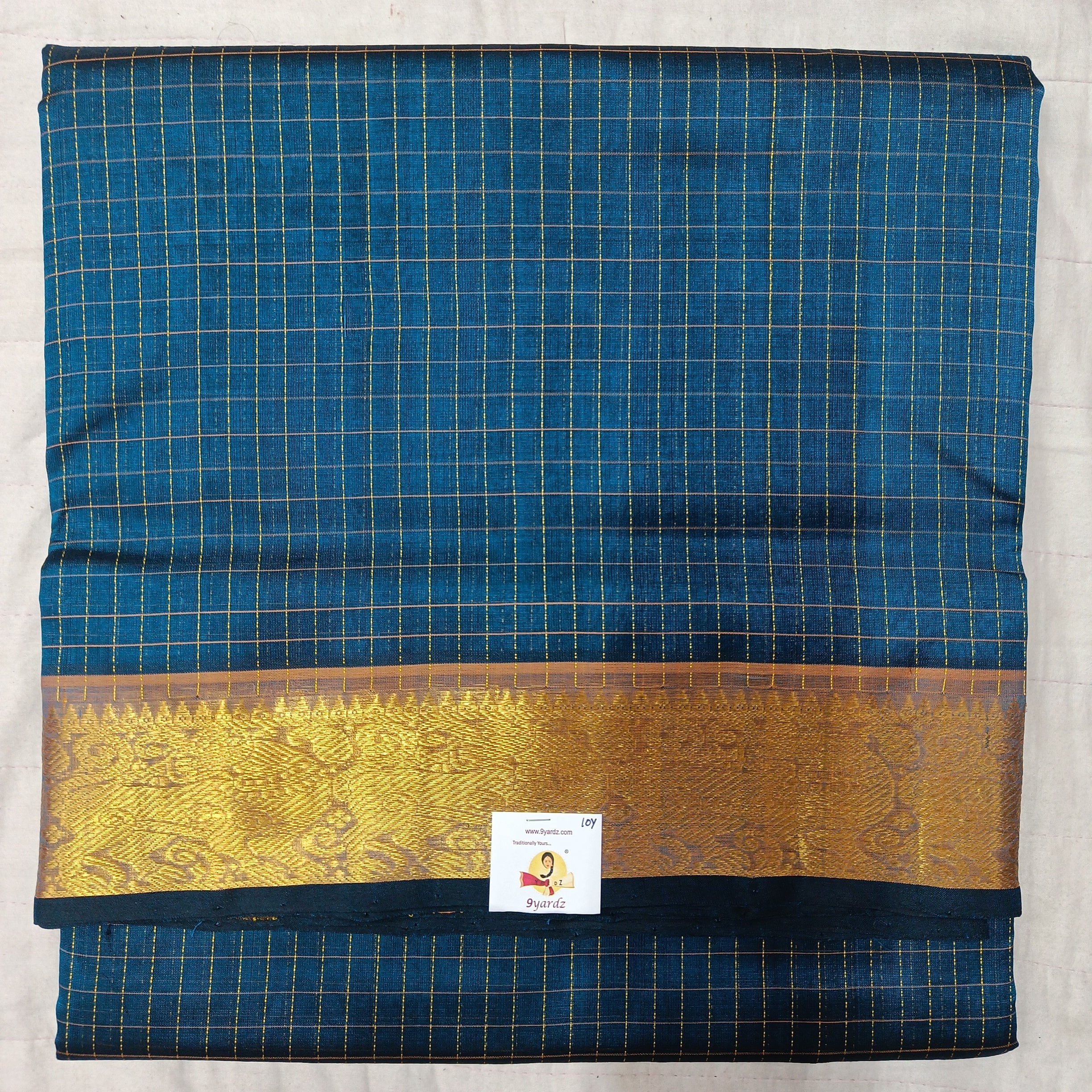 Pure silk cotton- small kattam 10yards (madisar)