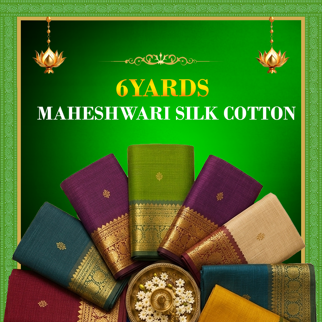 Maheshwari Silk cotton 6 yards