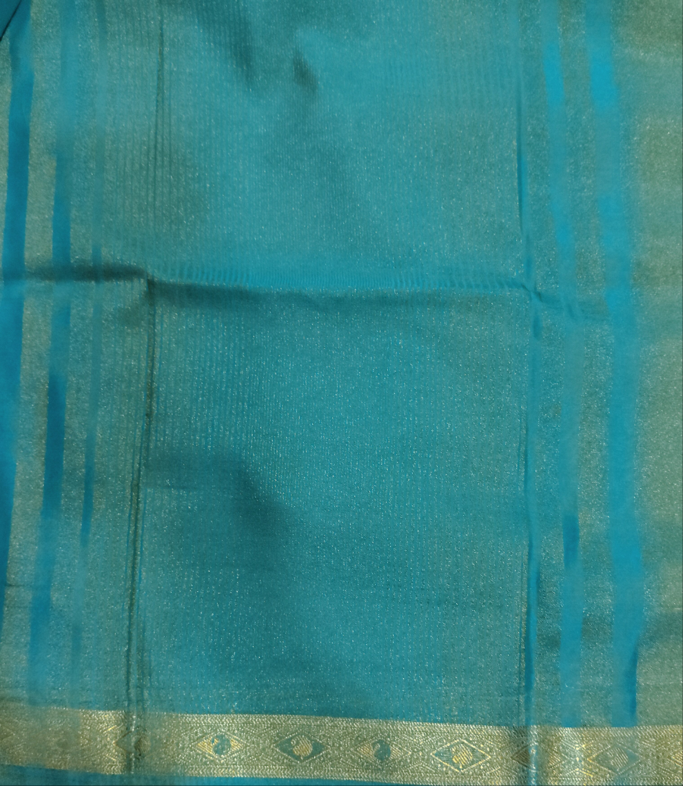 Synthetic Mysore silk 6yardz