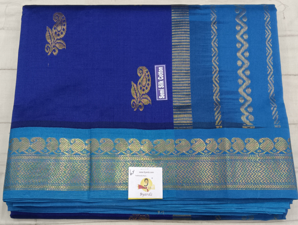 Semi silk Plain Korvai 6Yards