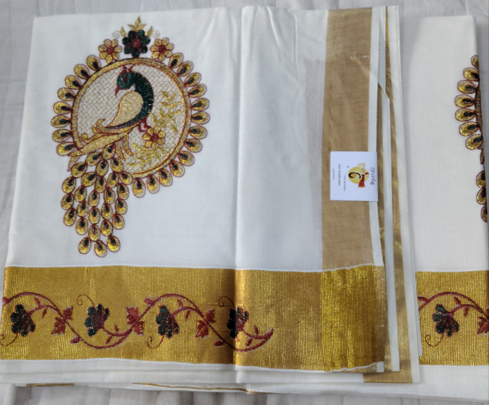 Kerala kasavu saree
