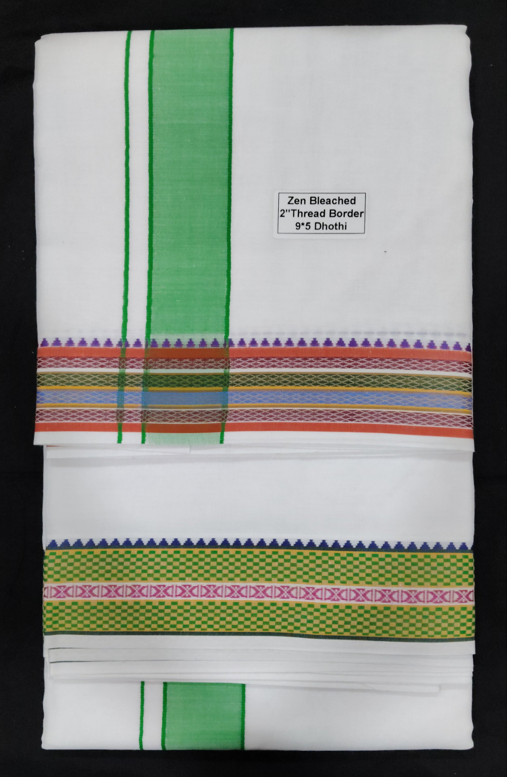 Cotton Dhothi Bleached 9*5