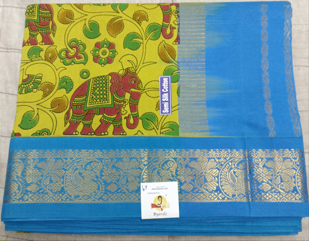 Semi silk Printed Korvai 6Yards