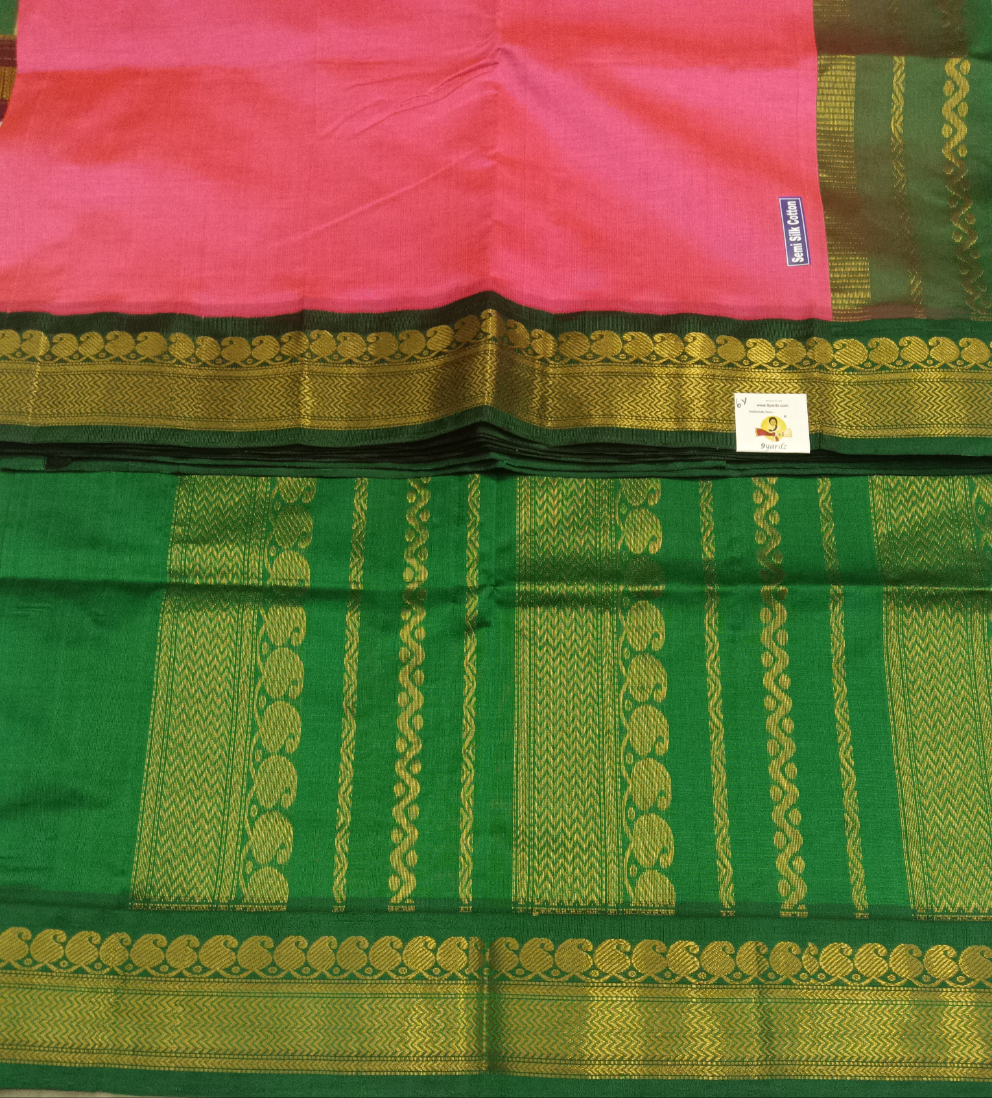 Semi silk Plain Korvai 6Yards