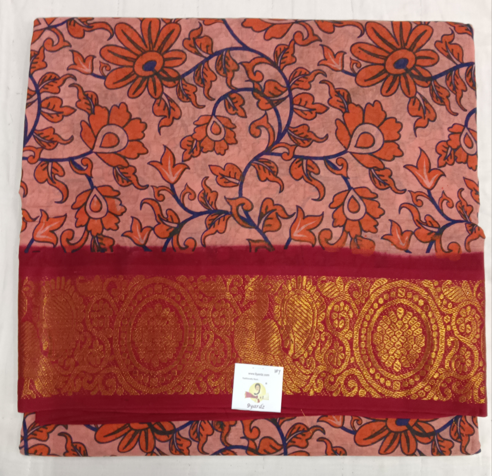 Kalamkari Printed Sungudi 10 yards