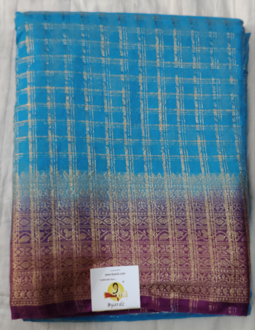 Mysore crepe silk checked (synthetic)