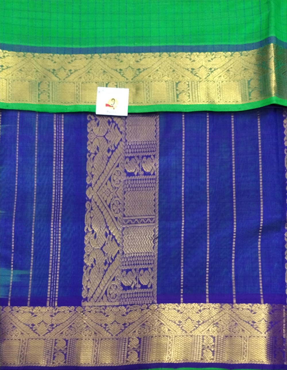 Pure silk cotton Checked 10yards madisar
