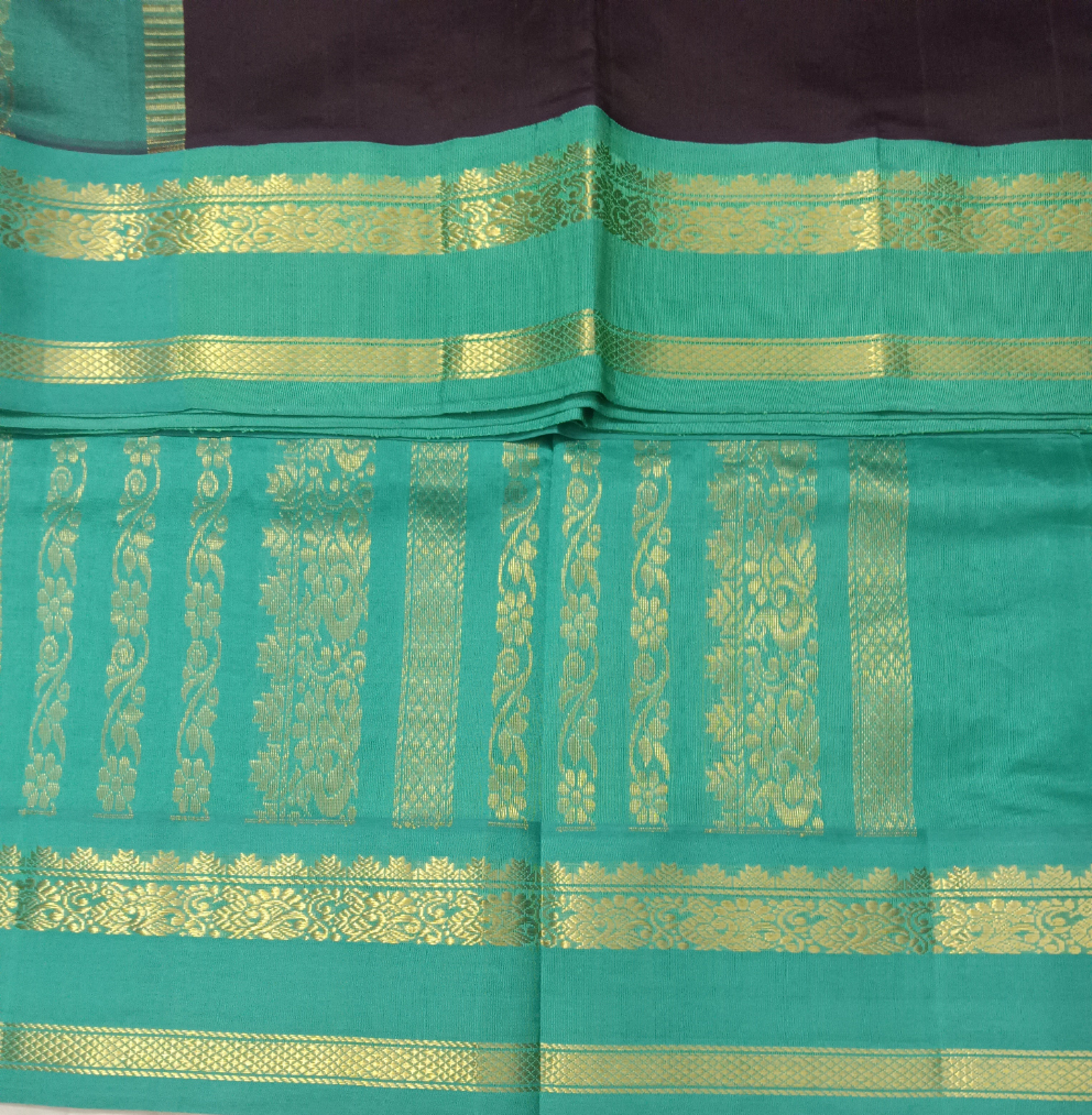 Semi silk Plain Korvai 6Yards