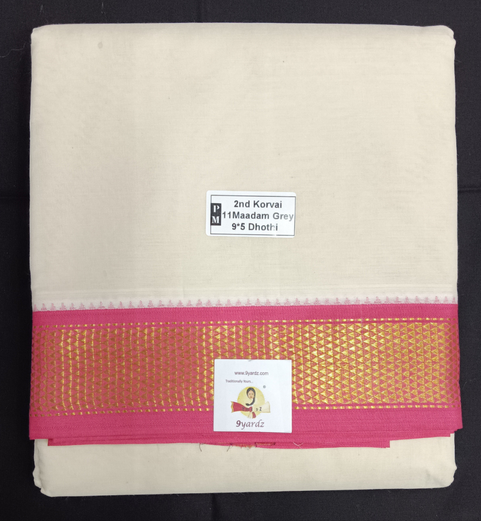 Pure cotton Muhurtham dhoti 9*5 11 maadampet