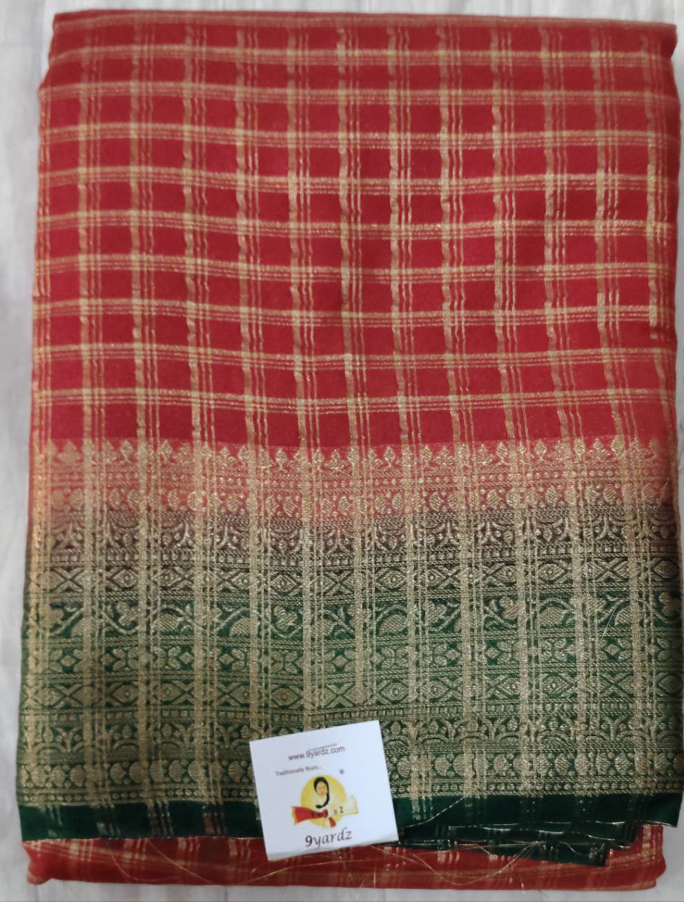 Mysore crepe silk checked (synthetic)