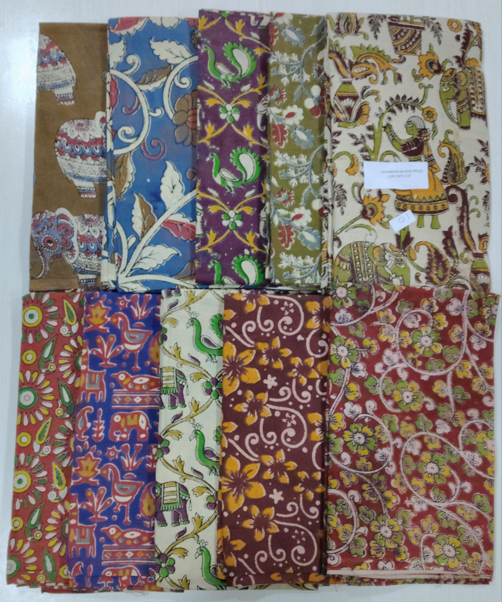 Navarathri special Kalamkari blouse bits