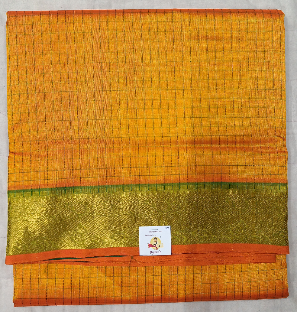 Pure silk cotton- small kattam 10yards (madisar)