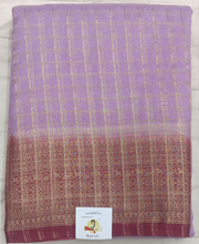 Load image into Gallery viewer, Mysore crepe silk checked (synthetic)