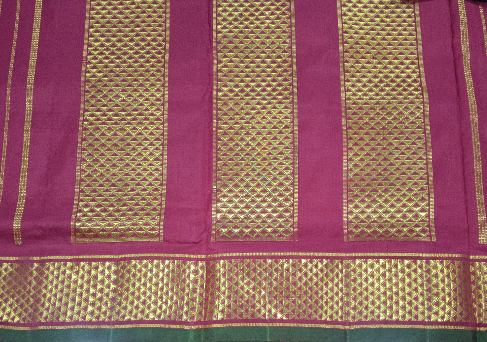 Maroon Checks Pure Silk Madisar 10yardz