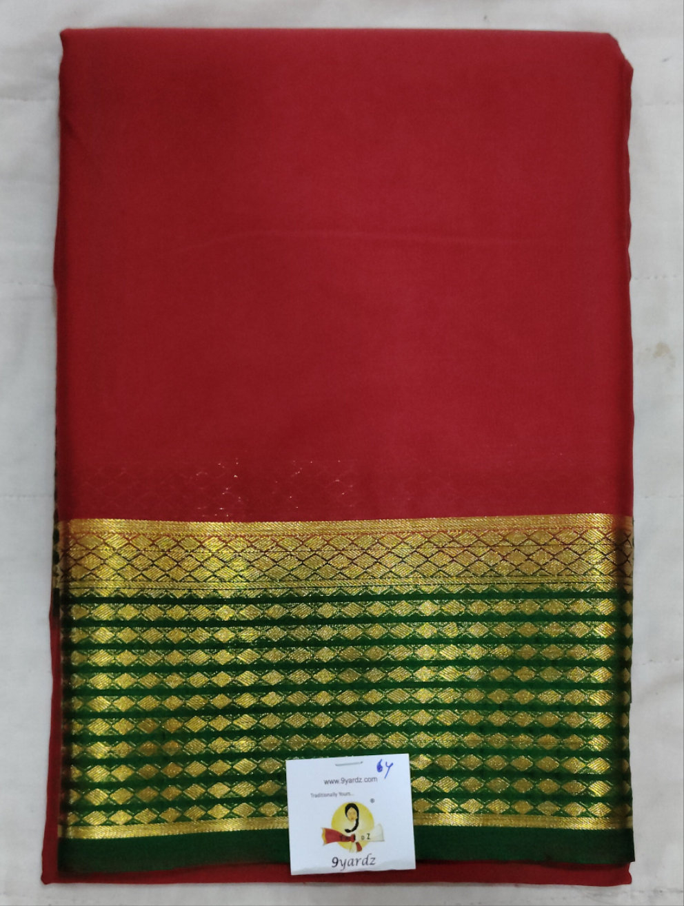 Synthetic Mysore silk 6yardz